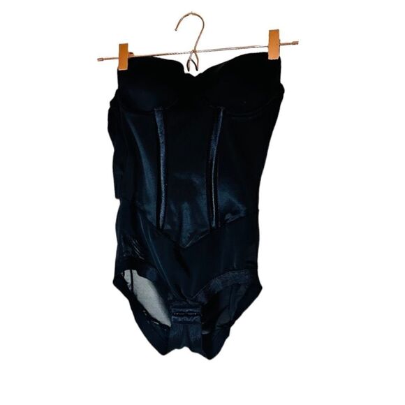 EUC Vintage Flexees by Maidenform Black Bustier Bodysuit 34B - Picture 1 of 5